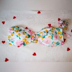 NWT - Victoria's Secret White Lemon Mix-and-Match Bandeau Bikini Top (L)